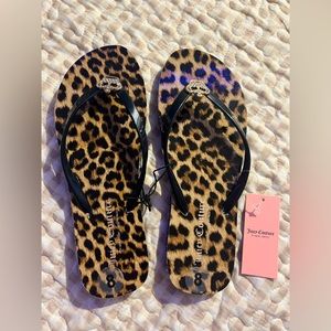 Cheetah print Juicy Couture flip flops